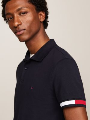 blue hilfiger flag slim fit polo for men tommy hilfiger