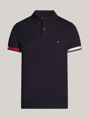 blue hilfiger flag slim fit polo for men tommy hilfiger