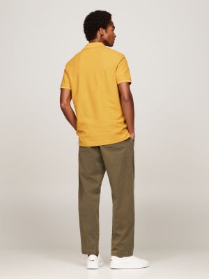 Poloshirt mit aufgesticktem Kettenstich-Logo | Gelb | Tommy Hilfiger