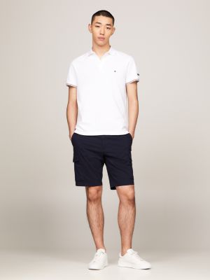 Slim Fit Poloshirt mit Kontrast-Knopfleiste | Weiß | Tommy Hilfiger