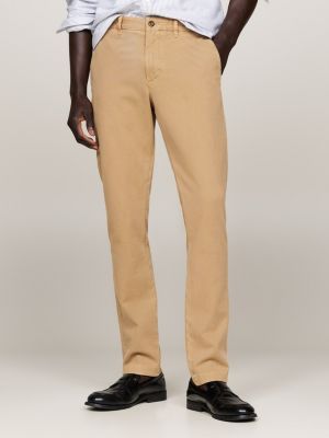 brown bleecker slim fit stretch-chinos aus baumwolle für herren - tommy hilfiger