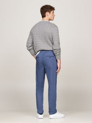 blauw denton straight chino van stretchkatoen voor heren - tommy hilfiger