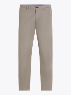 chino slim bleecker en coton stretch imprimé gris pour hommes tommy hilfiger