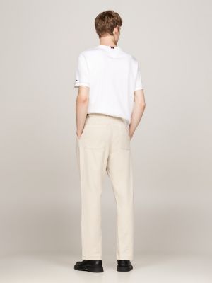 chino fuselé en sergé teint en plongée beige pour hommes tommy hilfiger