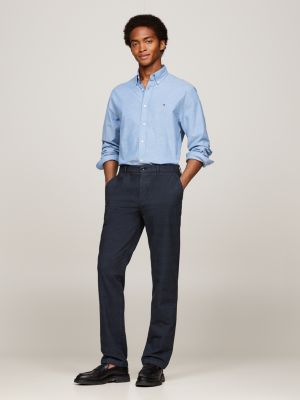 pantaloni chino denton tinti in capo blu da uomini tommy hilfiger