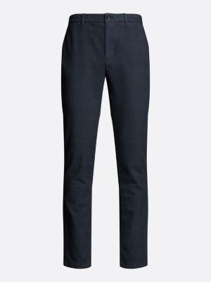 pantaloni chino denton tinti in capo blu da uomini tommy hilfiger