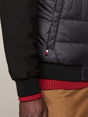 schwarz wasserabweisende thermo-bomberjacke für herren - tommy hilfiger