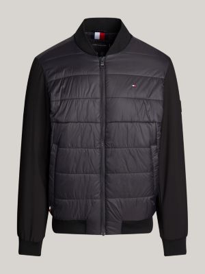 black water repellent thermal bomber jacket for men tommy hilfiger