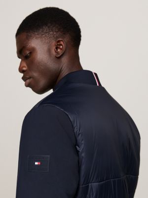 blau wasserabweisende thermo-bomberjacke für herren - tommy hilfiger