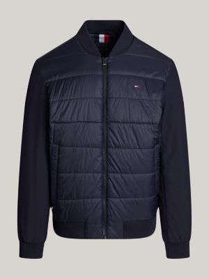 blau wasserabweisende thermo-bomberjacke für herren - tommy hilfiger