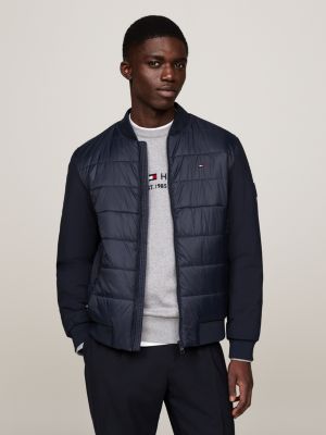 blue wasserabweisende thermo-bomberjacke für herren - tommy hilfiger