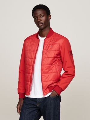 cazadora bomber térmica y repelente al agua red de hombres tommy hilfiger