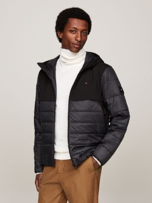 veste à capuche thermique déperlante black pour hommes tommy hilfiger