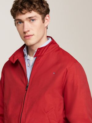 red th warm padded harrington jacket for men tommy hilfiger