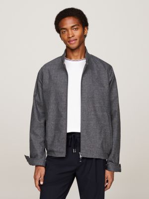 grey smart casual harringtonjacke mit karos für herren - tommy hilfiger