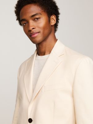 Smart Casual Single Breasted Blazer Beige Tommy Hilfiger