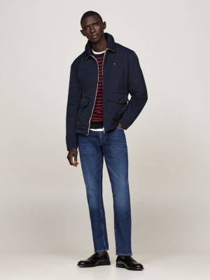 blauw denton straight jeans met fading voor heren - tommy hilfiger