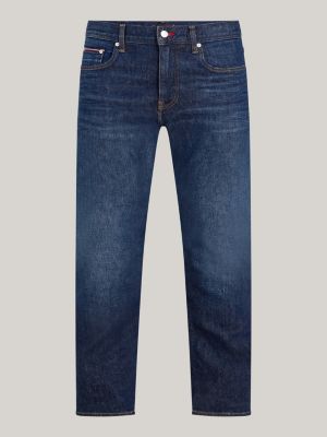 jeans bleecker slim fit sbiaditi blu da uomini tommy hilfiger