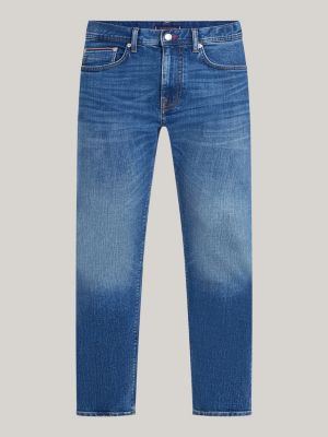 vaqueros th flex bleecker ajustados y desteñidos azul de hombres tommy hilfiger