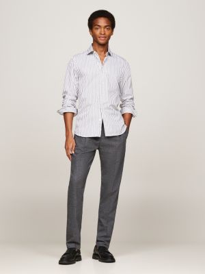 Smart Casual Harlem Drawstring Check Tapered Chinos Grey Tommy Hilfiger