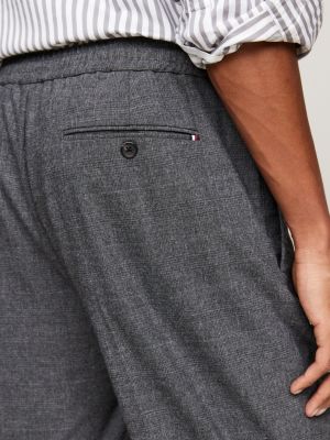 pantaloni chino harlem a quadri con lacci grigio da uomini tommy hilfiger