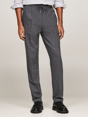 pantaloni chino harlem a quadri con lacci grey da uomini tommy hilfiger