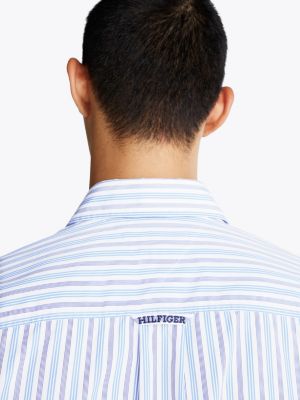 blue stripe utility regular fit shirt for men tommy hilfiger