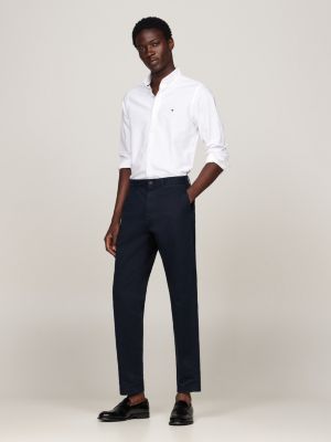 weiß slim fit oxford-hemd mit dobby-effekt für herren - tommy hilfiger