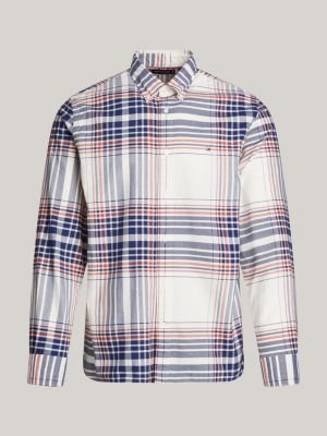 white oxford check regular fit shirt for men tommy hilfiger