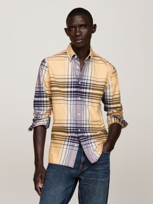 Chemise Oxford coupe standard a carreaux Jaune Tommy Hilfiger