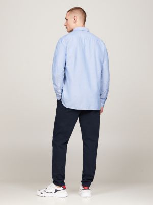blue regular fit oxford shirt for men tommy hilfiger