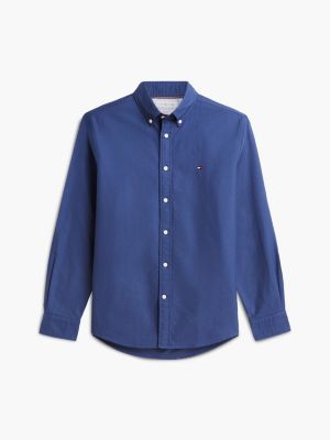 blau regular fit oxford-hemd mit button-down-kragen für herren - tommy hilfiger