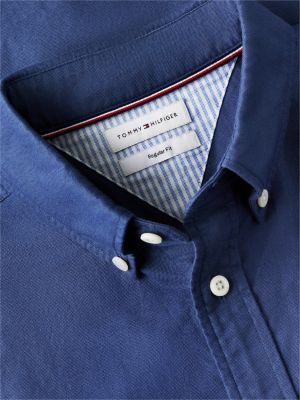 blau regular fit oxford-hemd mit button-down-kragen für herren - tommy hilfiger