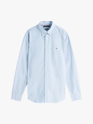 blue regular fit oxford shirt for men tommy hilfiger