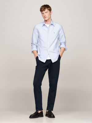 blue regular fit oxford shirt for men tommy hilfiger