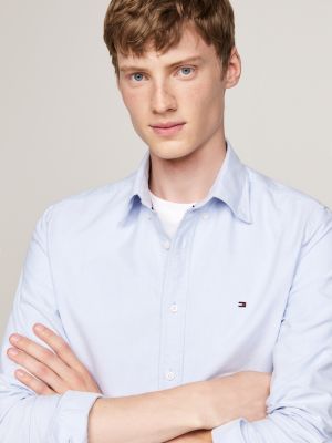 blue regular fit oxford shirt for men tommy hilfiger