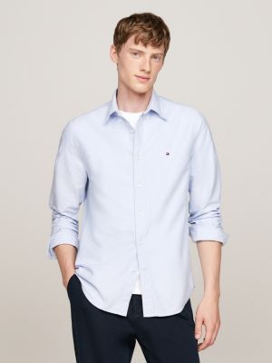 blue regular fit oxford shirt for men tommy hilfiger