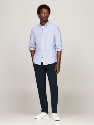 chemise standard en coton oxford violet pour hommes tommy hilfiger