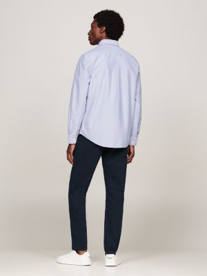 chemise standard en coton oxford violet pour hommes tommy hilfiger