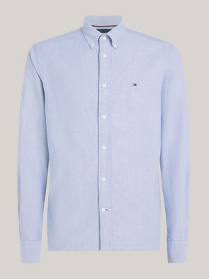 chemise oxford coupe standard violet pour hommes tommy hilfiger