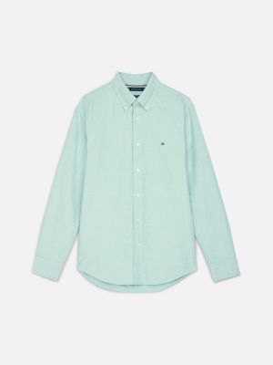 green regular fit oxford shirt for men tommy hilfiger