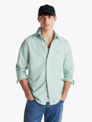 green regular fit oxford shirt for men tommy hilfiger