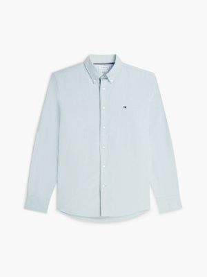 green regular fit button-down collar oxford shirt for men tommy hilfiger