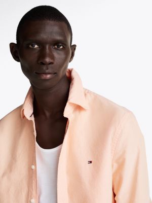 roze regular fit oxford-overhemd voor heren - tommy hilfiger