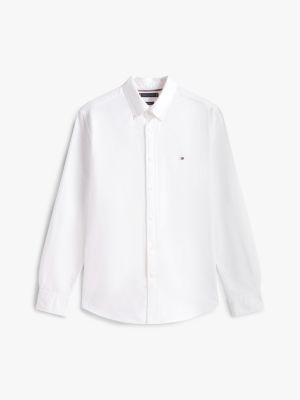 weiß regular fit oxford-hemd mit button-down-kragen für herren - tommy hilfiger
