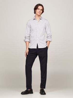 white th flex stripe slim fit shirt for men tommy hilfiger