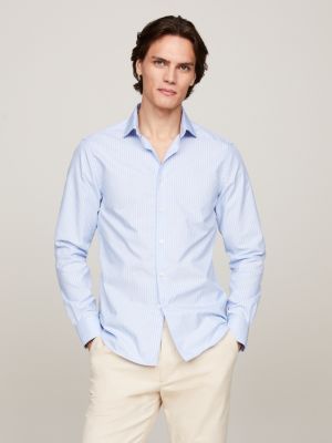 blue stripe slim fit shirt for men tommy hilfiger