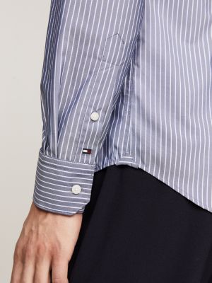 camicia slim fit a righe blu da uomini tommy hilfiger