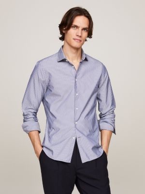 Chemise ajustee rayee Bleu Tommy Hilfiger