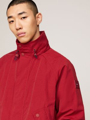 red logo patch water repellent regatta jacket for men tommy hilfiger